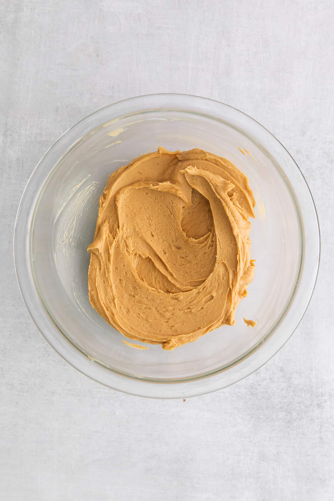 Peanut butter in a mixing bowl