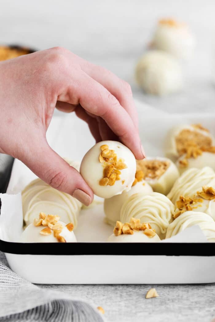 Peanut Butter Balls with Rice Krispies l A Farmgirl's Dabbles