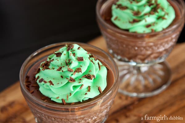 Mint Chocolate Pudding Cups
