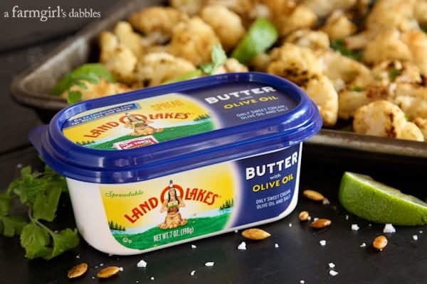 a tub of land o lakes butter with olive oil