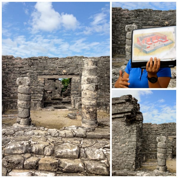 a collage of photos from the tulum ruins