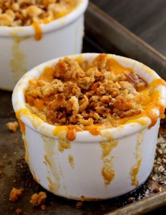 an individual cup of wisconsin mac and cheese