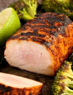 slices of chili lime pork tenderloin