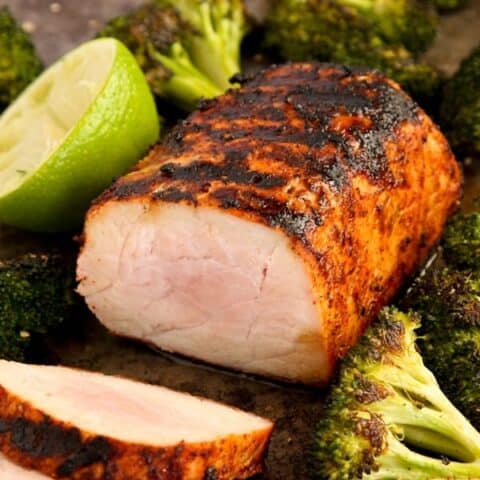 slices of chili lime pork tenderloin