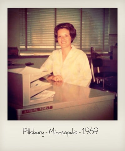 the author's mom working at pillsbury in 1969