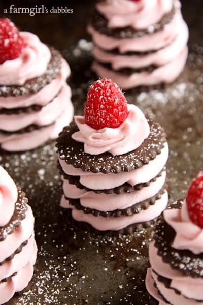 Chocolate and Fresh Raspberry Cream Napoleons