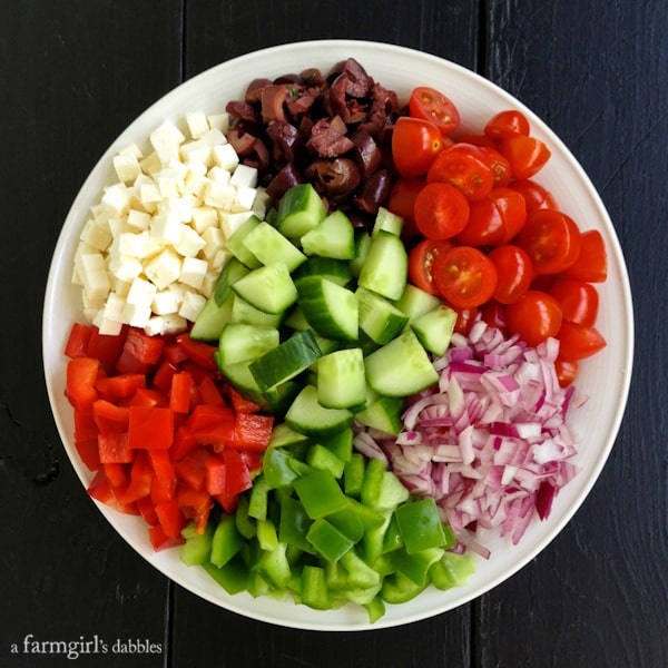 ingredients for Greek Chopped Salad