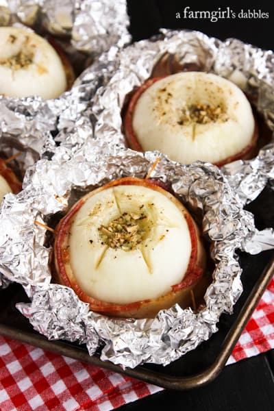 Vidalia Onions in foil