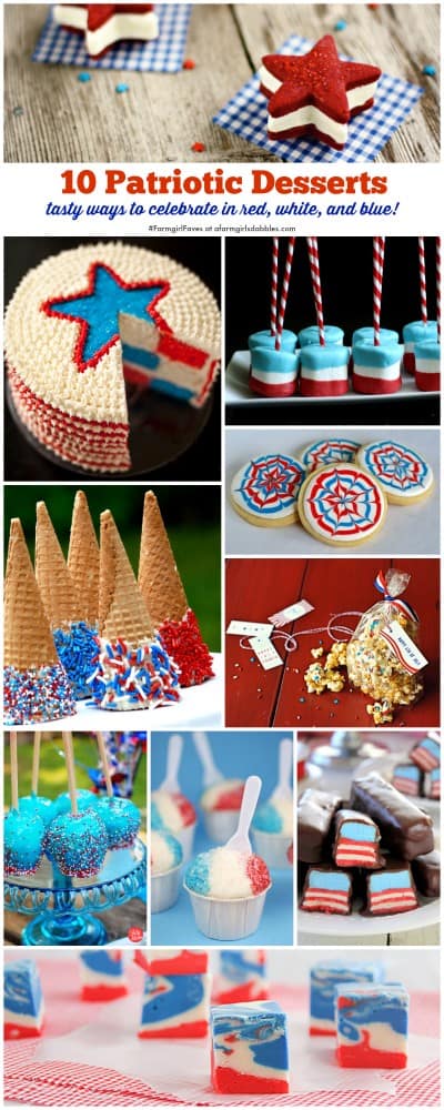A Collage of Red, White & Blue Dessert Ideas