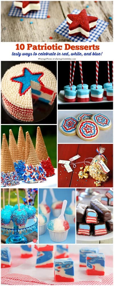 A Collage of Red, White & Blue Dessert Ideas