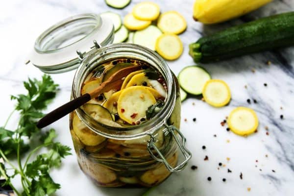 Pickled Squash and fresh squash