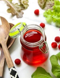 a jar of Raspberry Vinegar