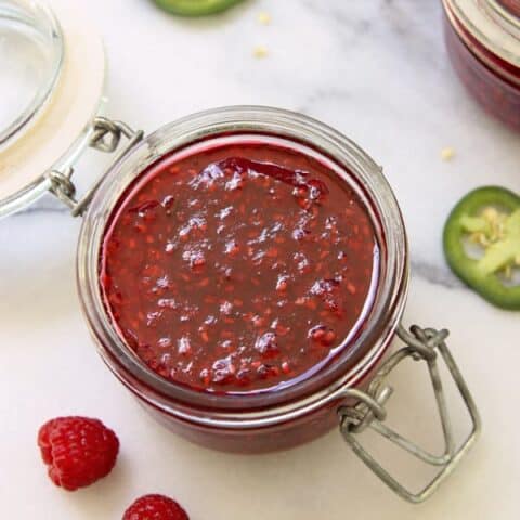 Image of a Jar of Raspberry Jalapeno Jam