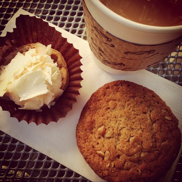 sweets and coffee at Dahlia Bakery in Seattle, WA