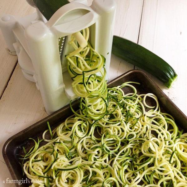 spiral cut Zucchini Noodles