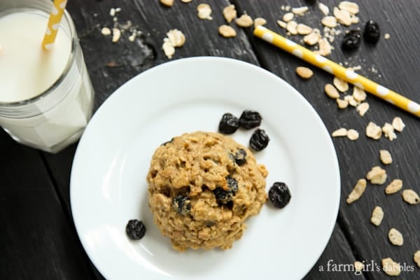 a Breakfast Cookie on a white plate