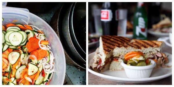 pickled vegetables and a sandwich from Chilkoot Cafe and Cyclery