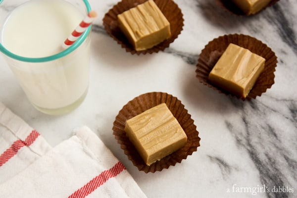 individual squares of Peanut Butter Fudge