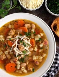 A bowl of Italian Sausage Soup