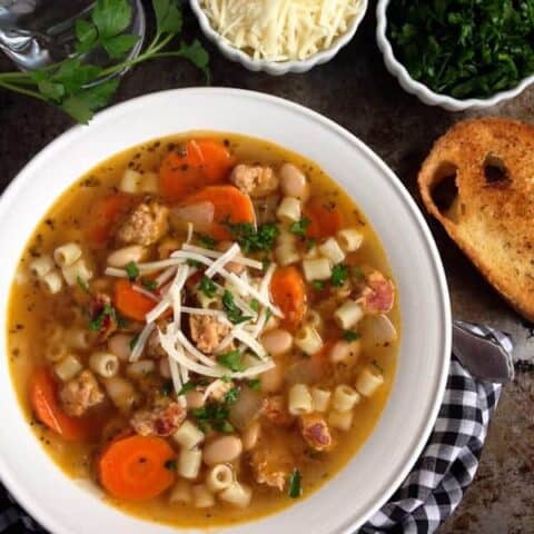 A bowl of Italian Sausage Soup