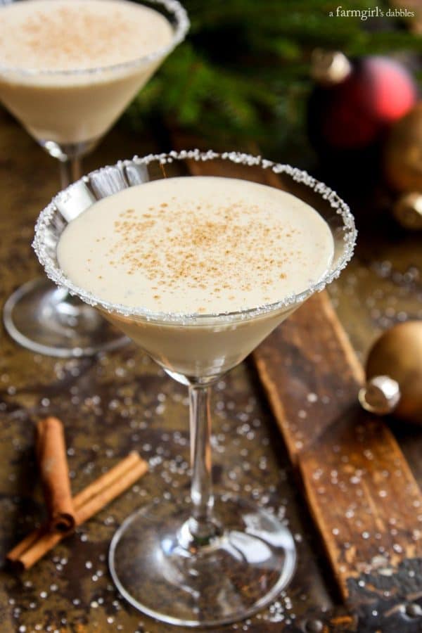 eggnog in a martini glass