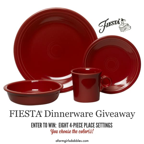 Fiesta Dinnerware Giveaway A Farm S Dabbles Win Eight Fiesta 4 Piece Place Settings In The Color S Of