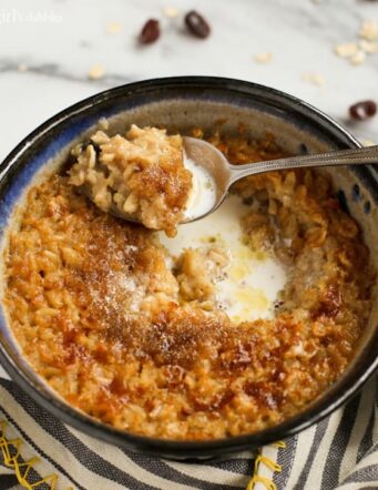 Make Ahead Buttery Baked Oatmeal from afarmgirlsdabbles.com