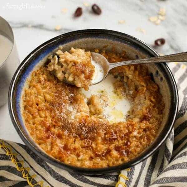 Make Ahead Buttery Baked Oatmeal from afarmgirlsdabbles.com