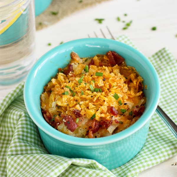 MakeAhead Cheesy Hash Brown Cups with Bacon and Chives • a farmgirl's