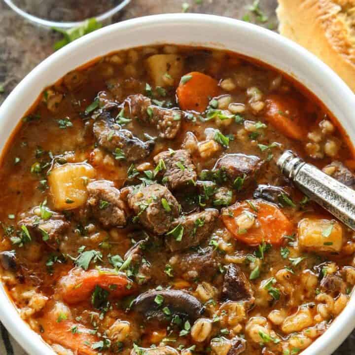 Slow Cooker Beef Barley Stew A Farmgirl S Dabbles