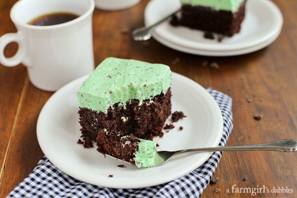 a slice of Chocolate Cake with a forkful taken out