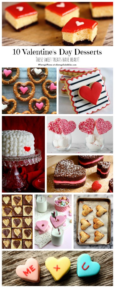 collage of 10 Valentine's Day Desserts