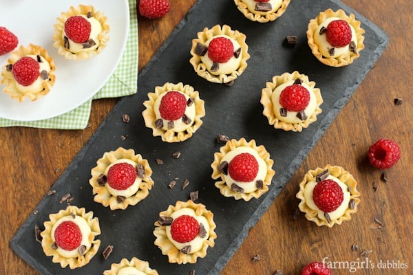 Mini Phyllo Cups displayed on a black serving platter