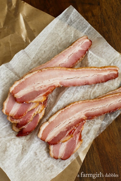 uncooked, thick-cut, double-smoked bacon