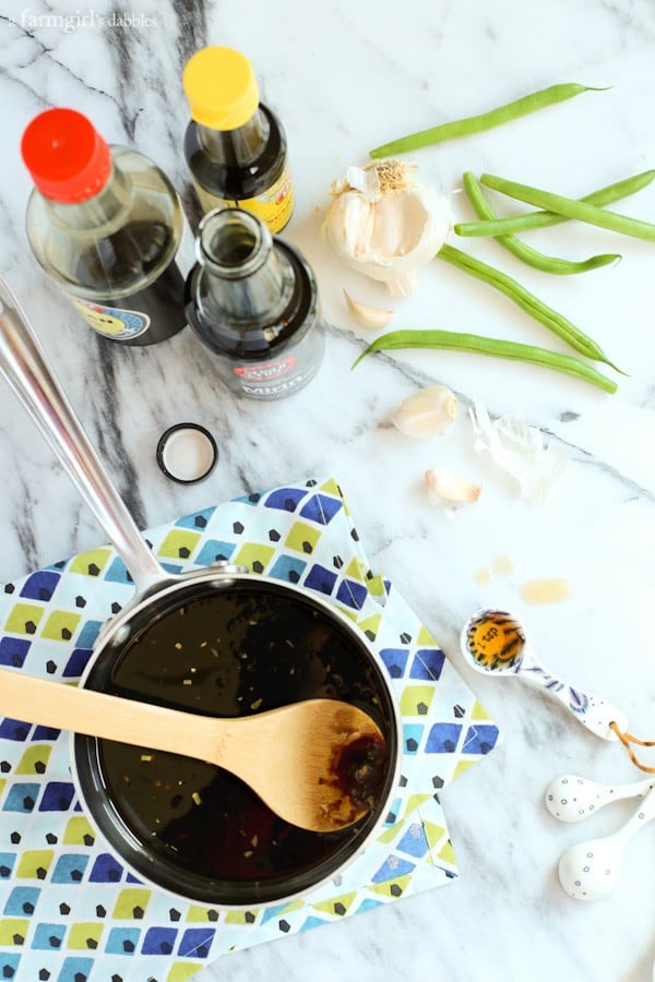 Teriyaki-Ginger sauce in a stove pan