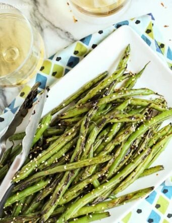 blistered teriyaki ginger green beans