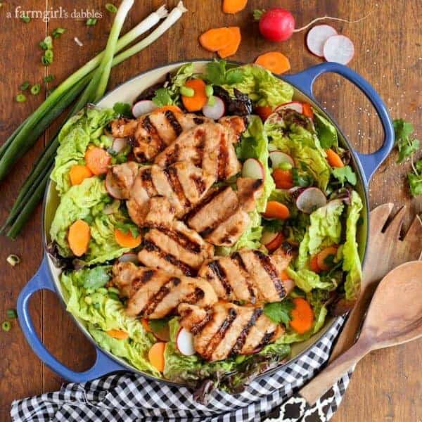 Grilled Asian Pork Tenderloin Salad with Honey-Ginger Vinaigrette