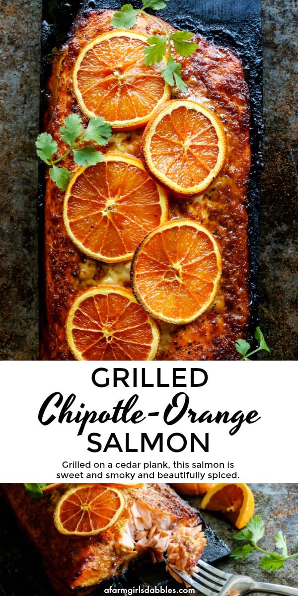 pinterest image of Grilled Chipotle-Orange Salmon