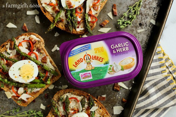 land o lakes garlic and herb tub butter with toast