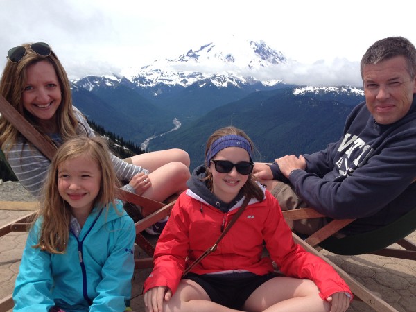 family photo at Mount Rainier National Park