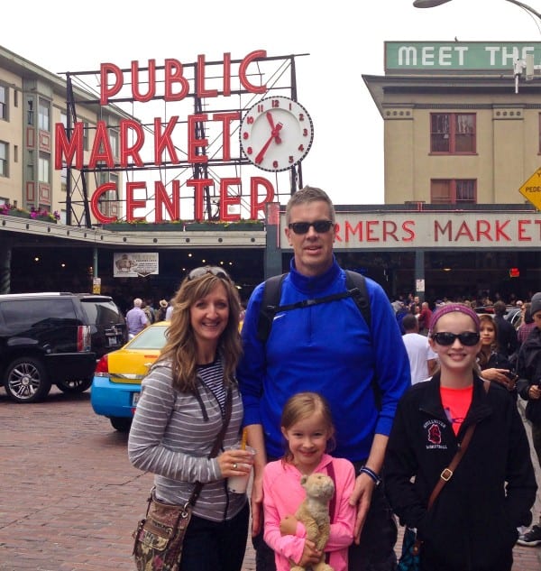 family photo at Pike Place Market