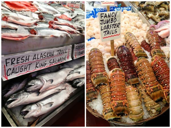 seafood at Pike Place Market in Seattle