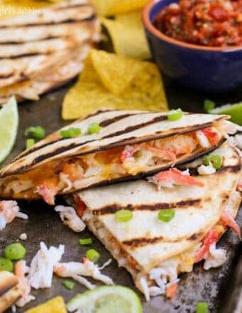 Cheesy Grilled Crab Quesadillas