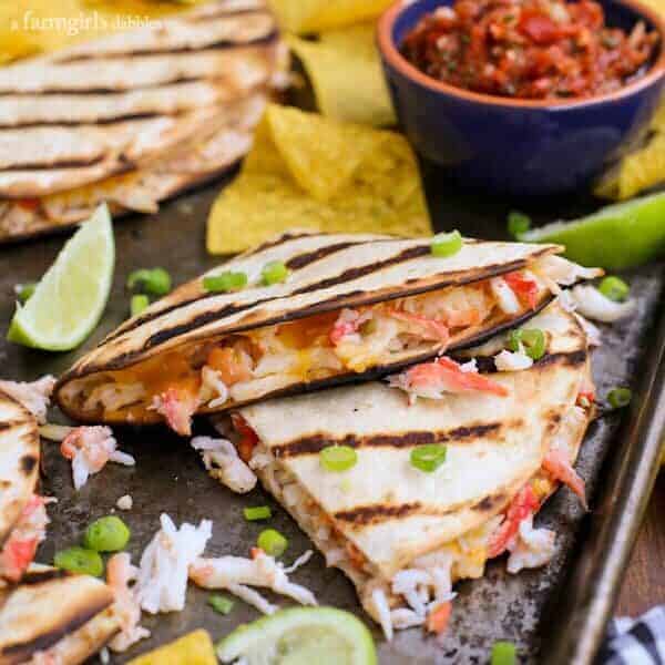 Cheesy Grilled Crab Quesadillas