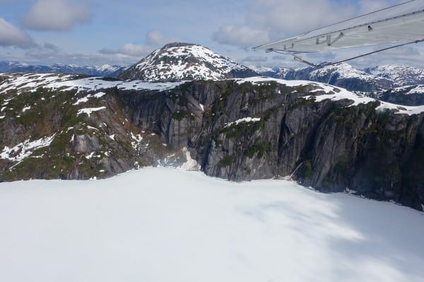 snow covered Misty Fjords National Monument in Ketchikan, Alaska