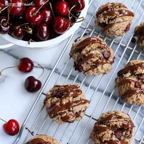 Dark Cherry Scones with Chocolate-Chili Glaze