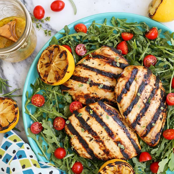 Herby Lemon Grilled Chicken Breast Salad • a farmgirl's dabbles