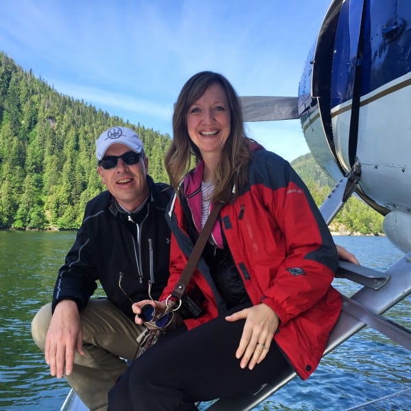 two people on a float plane in Misty Fjords National Monument