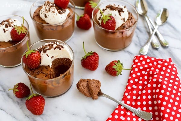 Mousse Cups on a marble counter