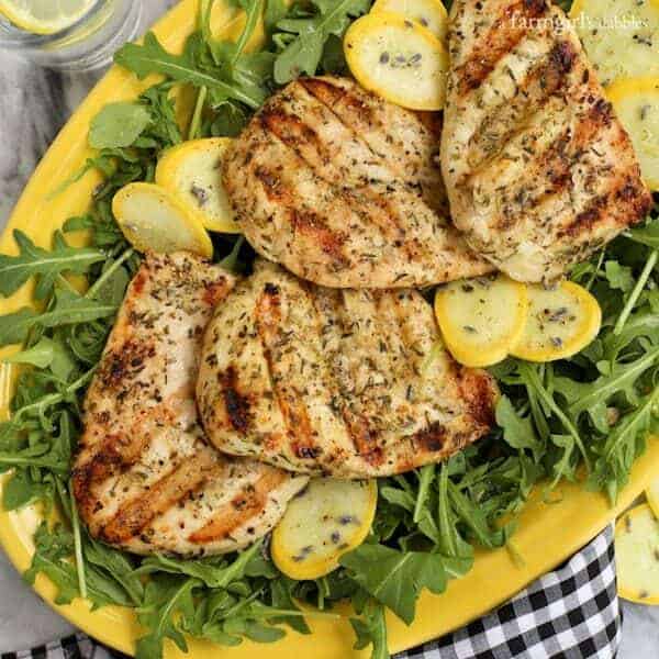 herbs de Provence chicken breasts grilled under a brick